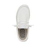 Hey Dude Men's Wally Slub Canvas White Size 11| Men's Loafers | Men's Slip On Shoes | Comfortable & Light-Weight