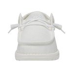 Hey Dude Men's Wally Slub Canvas White Size 11| Men's Loafers | Men's Slip On Shoes | Comfortable & Light-Weight