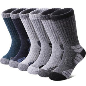 NOCIN COLOR Kids Merino Wool Hiking Socks Boys Girls Toddlers Thermal Winter Warm Boot Thick Cushion Socks 6 Pairs （6 Pairs Mix Color B，4-7 Years）
