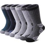NOCIN COLOR Kids Merino Wool Hiking Socks Boys Girls Toddlers Thermal Winter Warm Boot Thick Cushion Socks 6 Pairs （6 Pairs Mix Color B，4-7 Years）