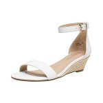 DREAM PAIRS Women's Ingrid Ankle Strap Low Wedge Sandals Party Bridal Dress Wedding Shoes,Size 9,Espadrilles/White/Pu,INGRID