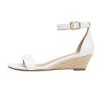 DREAM PAIRS Women's Ingrid Ankle Strap Low Wedge Sandals Party Bridal Dress Wedding Shoes,Size 9,Espadrilles/White/Pu,INGRID
