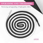 NDTEZUGT 1/4"(6mm) Round Thick Shoe Laces for Sneakers, Athletic Shoe Strings Replacement Laces for Jordan 11 Basketball Sneaker Tennis Running Shoes High Tops (White,54"/140cm)