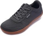WHITIN Wide Toe Box Barefoot Shoes for Men Minimalist Zero Drop Sole Sneakers Size 11 11W Walking Training Grey Gum 45