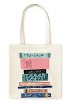 kate spade new york Cute Canvas Tote Bag for Women, Canvas Beach Bag, Book Tote with Pocket, Stack of Classics
