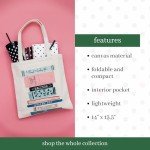 kate spade new york Cute Canvas Tote Bag for Women, Canvas Beach Bag, Book Tote with Pocket, Stack of Classics