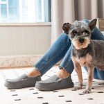 FamilyFairy Women's Microsuede Moccasin Slippers Cozy Memory Foam House Shoes for Indoor Outdoor Gray, 9