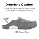 FamilyFairy Women's Microsuede Moccasin Slippers Cozy Memory Foam House Shoes for Indoor Outdoor Gray, 9