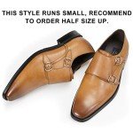 La Milano Mens Double Monk Strap Slip-on Loafer Oxford Formal Business Casual Dress Shoes for Men, Charles-1-cognac, 12