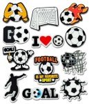 12PCS Soccer Shoe Charms for Croc Bubble Slides Clogs Sandals, Sports Shoe Accessories Decorations for Men Boys Girls Women Teens Adults