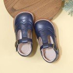 Kiderence Toddler Girls Mary Jane Dress Shoes Little Girls School Oxford Navy Blue Flats Size 8