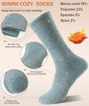 ProEtrade Merino Wool Socks Thermal Warm Winter Thick Hiking Boot Cabin Crew Cozy for Women Ladies Gift Stocking Stuffer Work Comfy Socks 5 Pack (Mixed)