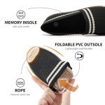 BABUDOG Womens Espadrilles Breathable Flats Shoes Mesh Slip on Loafers Soft White Flats(Black.US11)