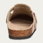 KIDMI Women's Suede Clogs Leather Mules Cork Footbed Sandals Potato Shoes with Arch Support Taupe 42 (Size 10)