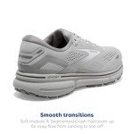 Brooks Women's Ghost 15 Neutral Running Shoe - Oyster/Alloy/White - 10 Medium