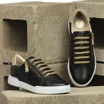 JATAREA Women's Fashion Sneakers Shoes| Lifestyle Travel Sneakers - Tara Black&Gold 8.5