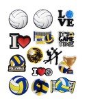 Sports Ball Shoe Charms for Clog Shoe, Baseball Basketball Soccer Football Softball Volleyball Shoe Charms for Shoe & Bracelet Wristband Party Gifts (volleyball 14 pcs)