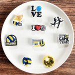 Sports Ball Shoe Charms for Clog Shoe, Baseball Basketball Soccer Football Softball Volleyball Shoe Charms for Shoe & Bracelet Wristband Party Gifts (volleyball 14 pcs)