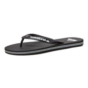 Quiksilver Men's Molokai 3 Point Flip Flop Sandal, Black/Black/White, 7