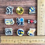 Sports Ball Shoe Charms for Clog Shoe, Baseball Basketball Soccer Football Softball Volleyball Shoe Charms for Shoe & Bracelet Wristband Party Gifts (volleyball 14 pcs)