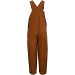 Carhartt Boys Canvas Bib Overalls (Lined and Unlined), Carhartt Brown Canvas, 14