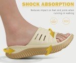 KuaiLu Womens Recovery Sandals Comfortable Plantar Fasciitis Arch Support Ladies Orthopedic Running Sport Slides Open Toe Slip On Thick Athletic Cushion Slippers Summer Beach Sandles Beige 7.5