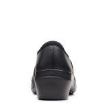 Clarks Women's Angie Pearl Loafer, Black Leather, 8