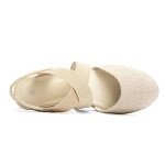 mysoft Women's Closed Toe Crisscross Elastic Ankle Strap Platform Espadrille Wedge Sandals