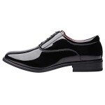 Bruno Marc Men's Faux Patent Leather Tuxedo Derby Dress Shoes Classic Lace-up Formal Oxford Black 9 M US CEREMONY-05