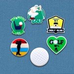 Xaldrichasta 25Pcs Golf Shoe Charms for Clog Different Matching Sandals Wristbands Bracelets, Sports Ball Shoe Charms Decorations (Golf)