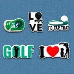 Xaldrichasta 25Pcs Golf Shoe Charms for Clog Different Matching Sandals Wristbands Bracelets, Sports Ball Shoe Charms Decorations (Golf)