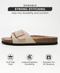 Project Cloud 100% Genuine Leather Sandals Women Dressy Summer Beach Essentials - Flip Flops & Slides for Women w/Memory Foam Insole Womens Sandals Comfortable - Women Footwear (Ibiza, Nude, 6)
