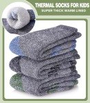 LANLEO Kids Merino Wool Hiking Socks Boys Girls Winter Thermal Warm Thick Cozy Cushion Boot Crew Socks 3 Pairs Wool Socks A,8-12 Year Old