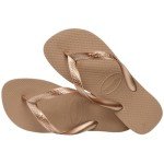 Havaianas Women's Top Tiras Flip Flop Sandal, Rose Gold, 9-10 M US
