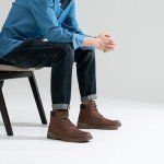 Jousen Mens Boots Fashion Casual Boot Hiking Zipper Chukka Boots for Men (AMY8118A brown 10.5)