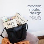 Pearhead Mommy and Baby Canvas Pouch Set, Christmas And Holiday Gift For New Moms,Matching Travel Cases for New Mothers and Expecting Moms, Minimalist Cosmetic and Accessory Bag, Set of 2