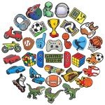 JunxinGYL 35Pcs Shoe Charms for Boys Sport Shoe Decorations with Buttons for Clog Sandals Birthday Party Gift