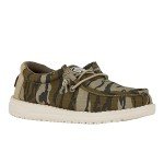 Hey Dude Boy's Wally Mossy Oak Original Botttomland Y Camo Size 11 | Youth's Shoes | Youth Slip-on Loafers | Comfortable & Light-Weight
