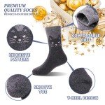 DYW Kids Merino Wool Hiking Socks Toddlers Boys Girls Winter Warm Thick Thermal Soft Cozy Crew Boot Socks 6 Pairs (6 Pairs Cat A, 4-7 Years)