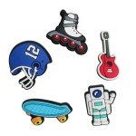 IOKUKI Shoe Charms, 35 PCS, for Teens, Basketball Football Soccer Volleyball Baseball, Video Game, Astronaut and Sports Pins