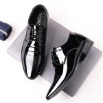 Men's Glitter Faux Patent Leather Tuxedo Derby Dress Shoes Modern Lace-up Formal Oxford (Adult, Men, 11, Numeric, US Footwear Size System, Medium) Black