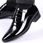 Men's Glitter Faux Patent Leather Tuxedo Derby Dress Shoes Modern Lace-up Formal Oxford (Adult, Men, 11, Numeric, US Footwear Size System, Medium) Black
