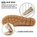 DUOYANGJIASHA Women's Comfortable Loafers Casual Round Toe Moccasins Wild Driving Flats Soft Walking Shoes Women Slip On Gold