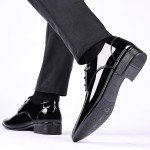 Men's Glitter Faux Patent Leather Tuxedo Derby Dress Shoes Modern Lace-up Formal Oxford (Adult, Men, 11, Numeric, US Footwear Size System, Medium) Black
