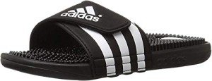 adidas Men's Adissage Slides Sandal, Black/Black/White, 10