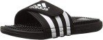adidas Men's Adissage Slides Sandal, Black/Black/White, 10