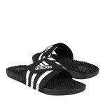 adidas Men's Adissage Slides Sandal, Black/Black/White, 10