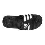 adidas Men's Adissage Slides Sandal, Black/Black/White, 10