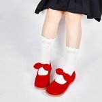 Kiderence Toddler Little Girls Mary Jane Dress Shoes School Oxford for Girls Red Flats Size 12