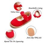 Kiderence Toddler Little Girls Mary Jane Dress Shoes School Oxford for Girls Red Flats Size 12